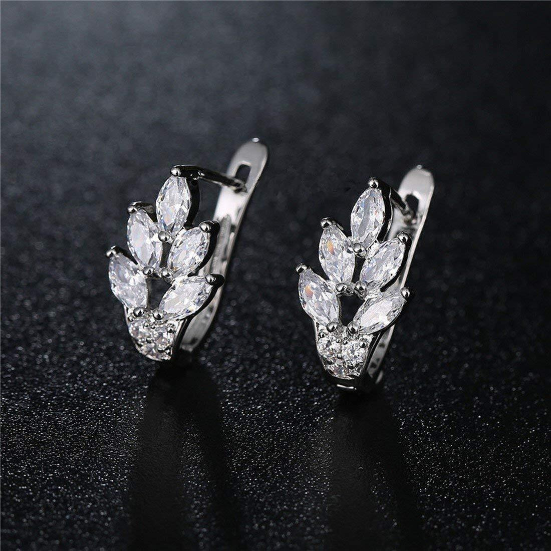 Yellow Chimes Crystals from Swarovski Leafs Stylish Fashion Hoops Earrings for Women and Girls Fancy Party Wear