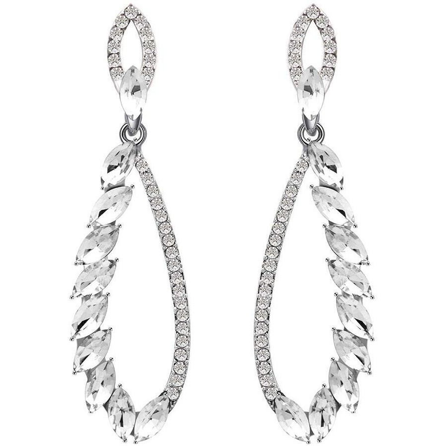 Yellow Chimes Danglers Earrings for Women Elegant Silver Plated White Crystal Long Dangle Earrings for Women and Girls.