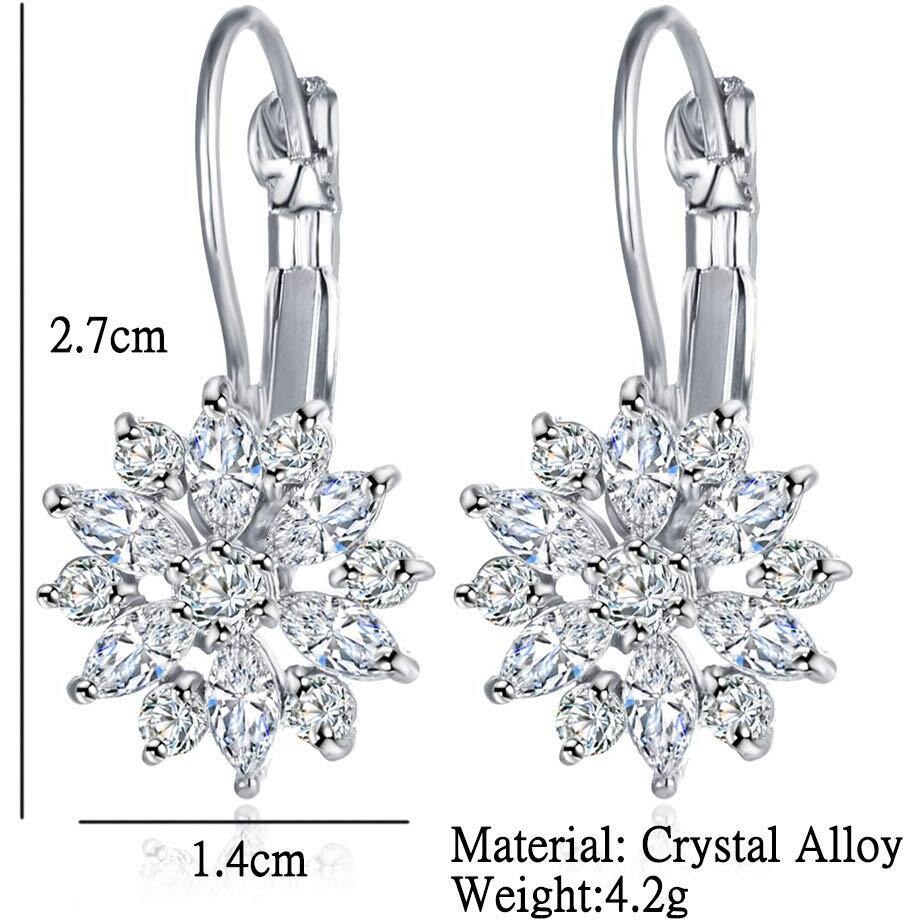 Yellow Chimes Clip on Earrings for Women A5 Grade Crystal Silver Plated Floral Clip-on Earrings for Women and Girls