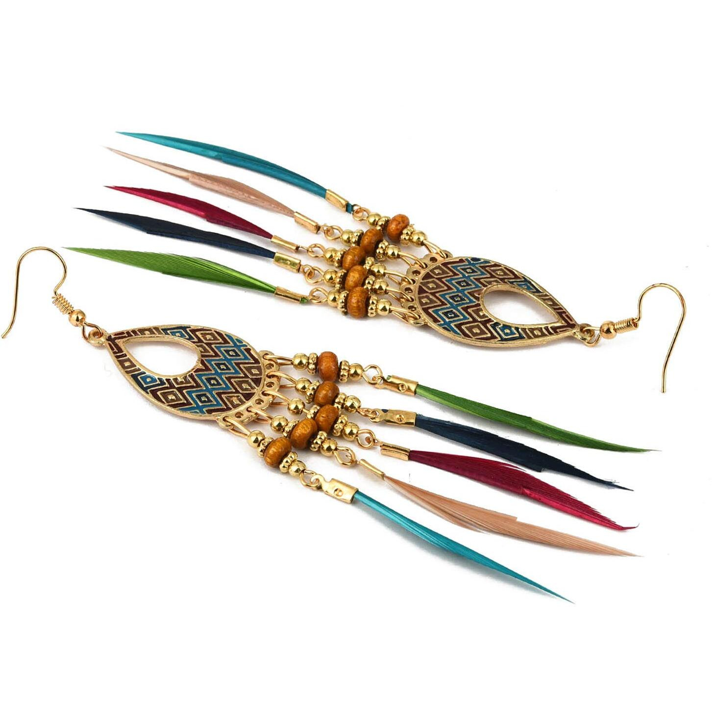 Yellow Chimes Danglers Earrings for Women | Multicolored Beads Earrings | Long Tassel Gold Plated Dangler Earrings | Birthday Gift For Girls Anniversary Gift for Wife