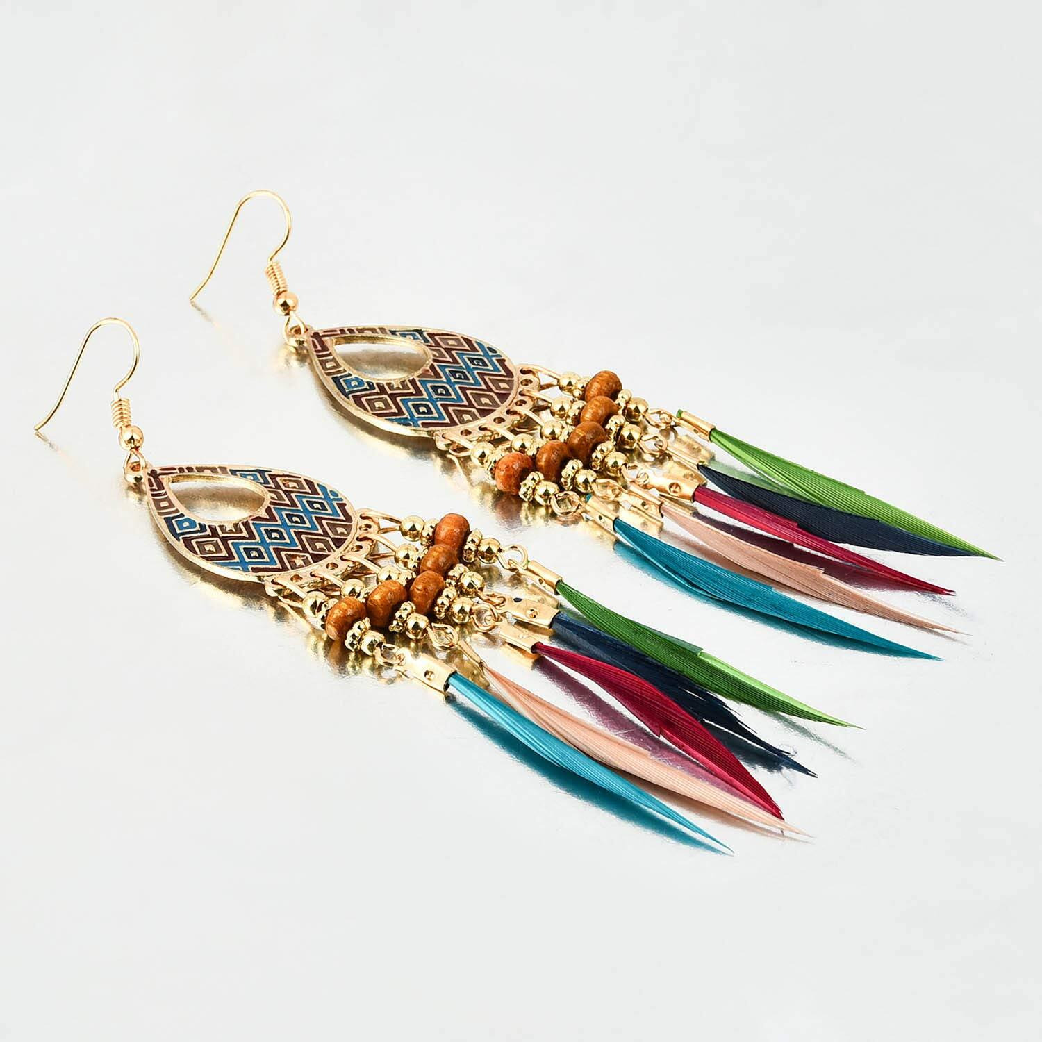Yellow Chimes Danglers Earrings for Women | Multicolored Beads Earrings | Long Tassel Gold Plated Dangler Earrings | Birthday Gift For Girls Anniversary Gift for Wife