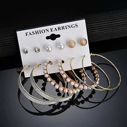 Yellow Chimes Earrings for Women & Girls | Fashion Multicolor Stud and Hoops Earring Set | Gold Plated Studs and Hoops | Round Shaped Western Pearl Hoop Earrings Combo | Birthday & Anniversary Gift