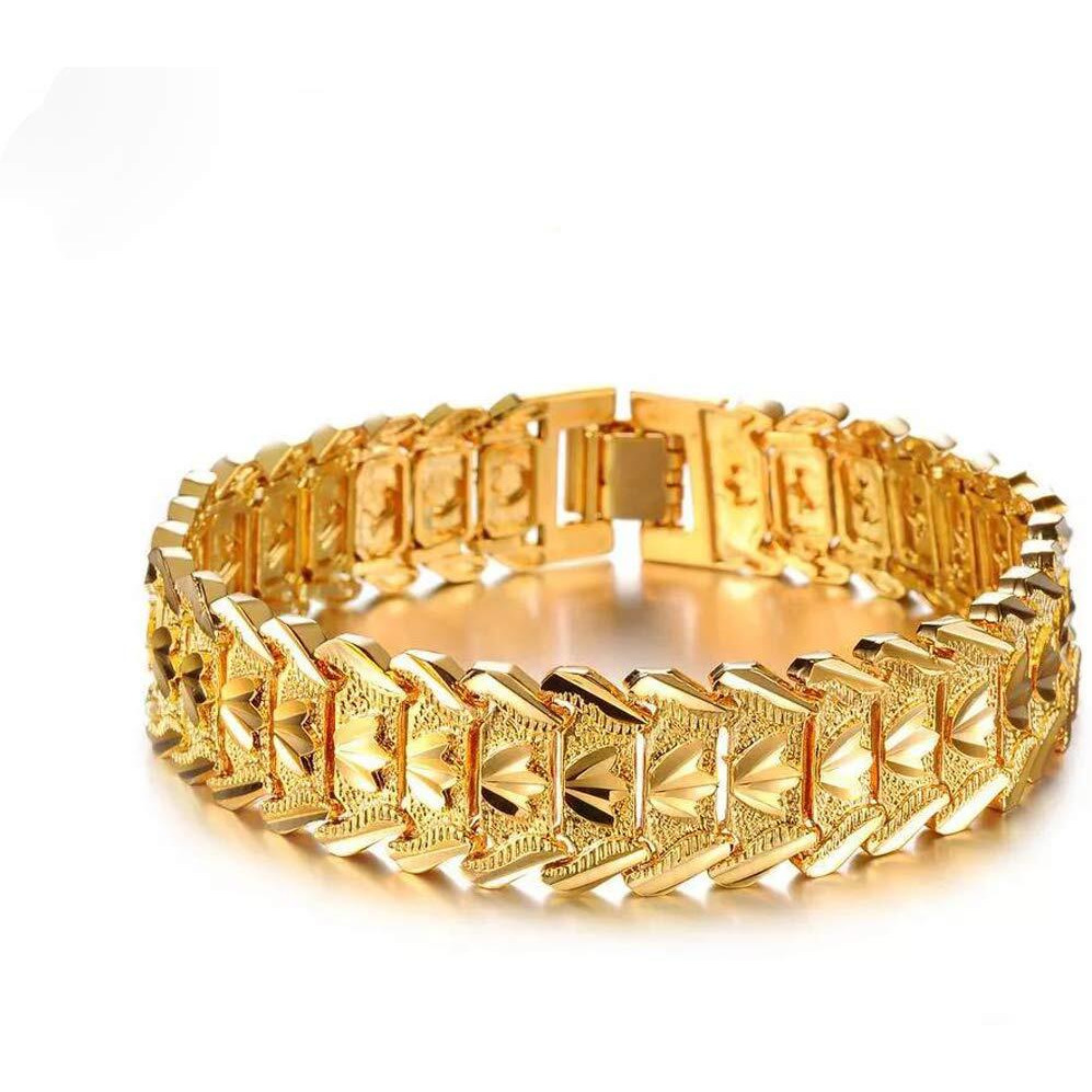 Yellow Chimes Bracelets for Men and Boys Fashion Golden Bracelet for Men | Gold Plated Stainless Steel Chain Bracelet for Men | Birthday Gift for Men and Boys Anniversary Gift for Husband