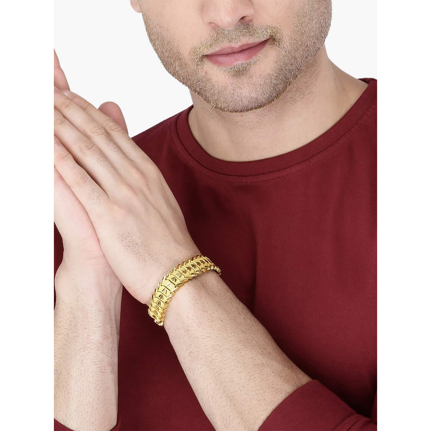 Yellow Chimes Bracelets for Men and Boys Fashion Golden Bracelet for Men | Gold Plated Stainless Steel Chain Bracelet for Men | Birthday Gift for Men and Boys Anniversary Gift for Husband
