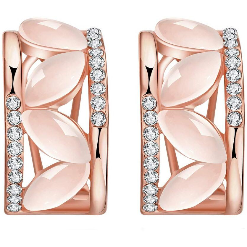 Yellow Chimes Earrings for Women and Girls Fashion Opal Stone Crystal Clip On Earrings Rose Gold Plated Clipon Earrings| Birthday Gift for Girls & Women Anniversary Gift for Wife