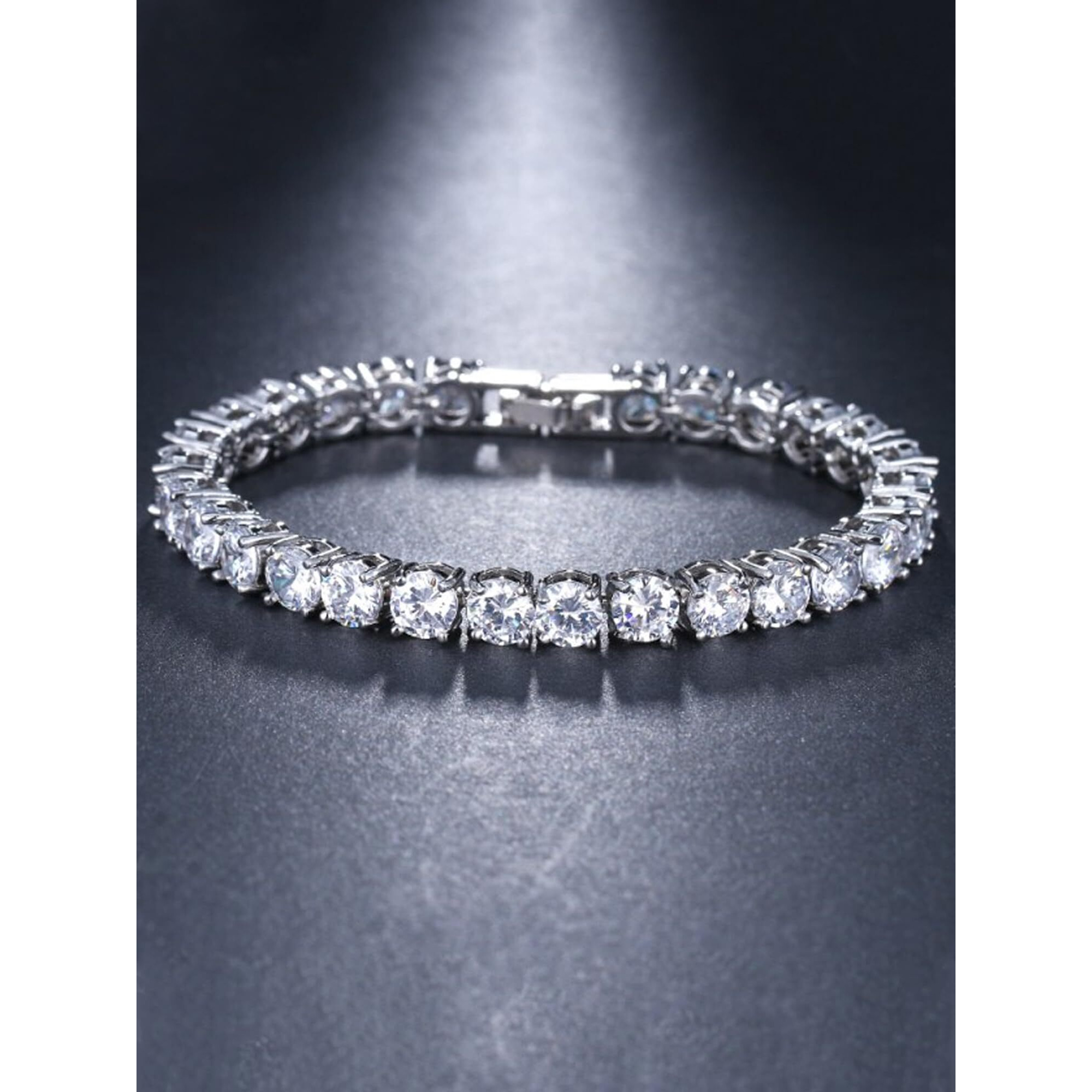 Yellow Chimes Women Crystal Bracelets | Silver Toned Bracelets For Women | White CZ Crystals Bracelet For Woman | Birthday Gift for Girls & Women Anniversary Gift for Wife