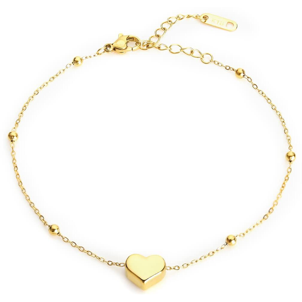 Yellow Chimes Anklets for Women Gold-Plated Heart-Shaped Fashion Anklet Payal for Women and Girls Valentine Gift for Girls