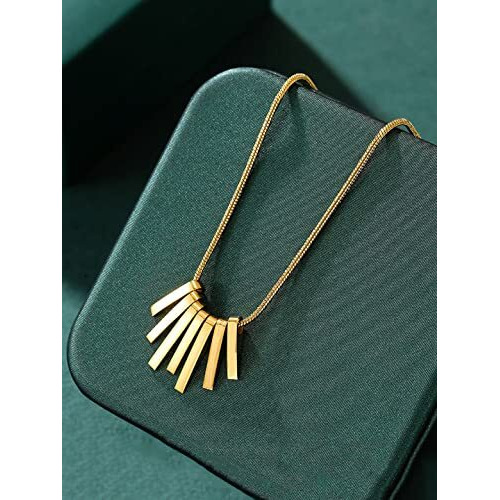 Yellow Chimes Chain Pendant for Women Western Style Gold-Plated Stainless Steel Square Chain Pendant Necklace For Women and Girls. (PD 3)