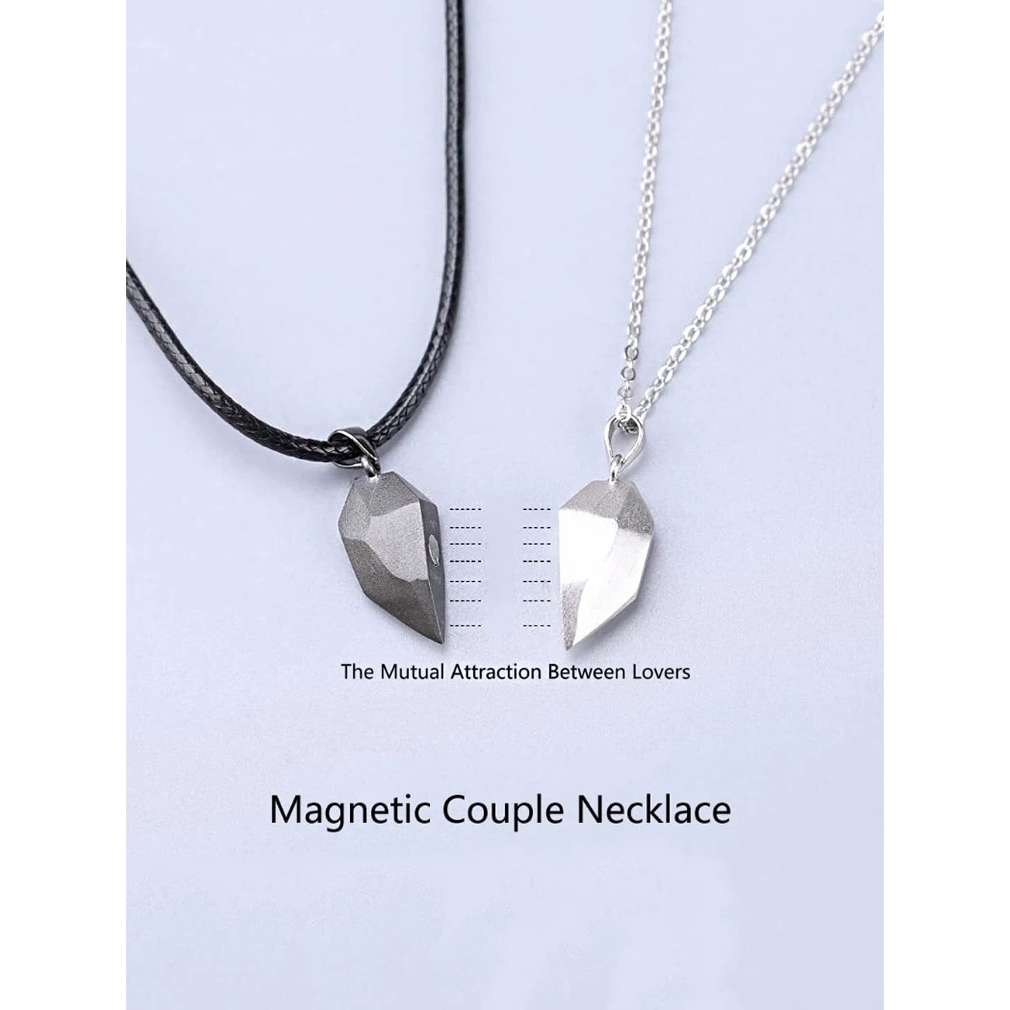 Yellow Chimes Pendant for Girls and Boys Couple Necklace Gifts Couple Pendant | Valentine Special Magnetic Love Heart Couple Pendants Stainless Steel Locket for Couples | Valentine Gift for Girls
