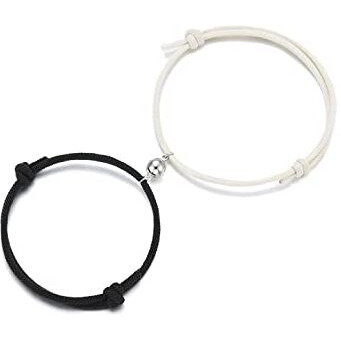 Yellow Chimes Valentine Gift for Girls Couple Bracelet for Unisex 2 Pcs Unisex Adjustable Couple Ball Dual Coloured Bracelet For Unisex Adults/Boys and Girls (Pack of 2)