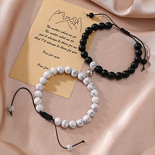 Yellow Chimes Valentine Gift for Girls DVine Unisex Adult Adjustable Beads Bracelet for Unisex - 2 Pieces