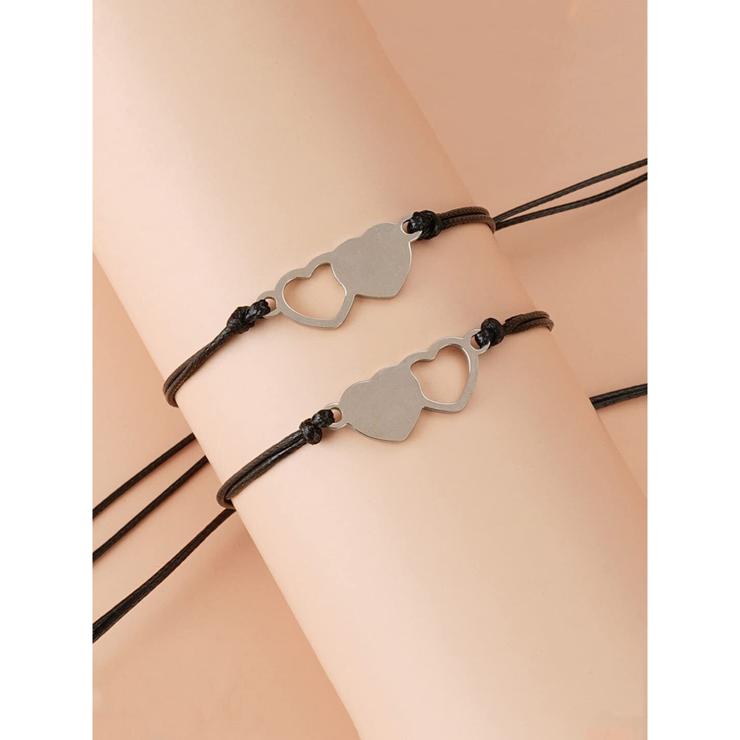 Yellow Chimes Bracelet for Women and Girls Fashion Silver Friendship Bracelets for Women Girls | Heart Shaped Friendship Bands Bracelet |Gift for Best Friend Friendship Bff Bracelets (Design 4)
