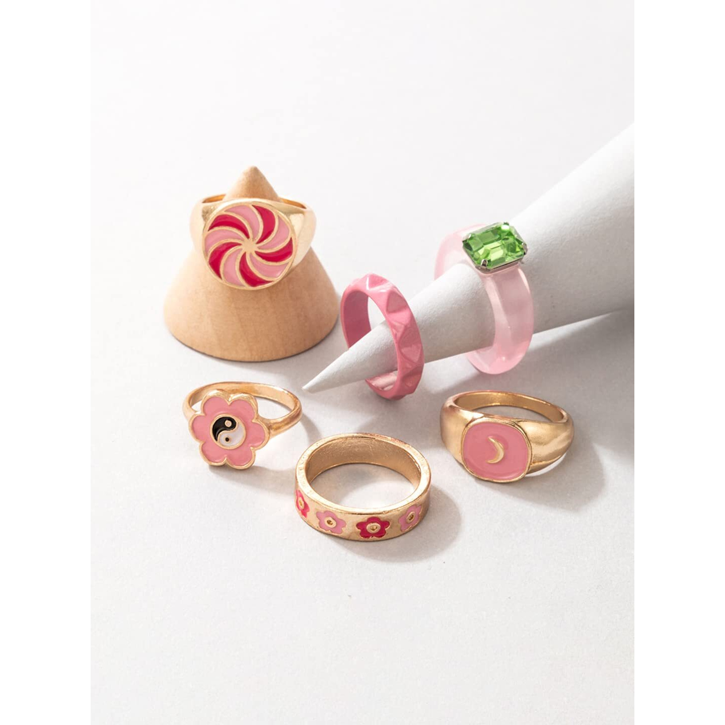Yellow Chimes Knuckle Rings for Women Combo of 6 Pcs Stack Rings Gold Plated Midi Finger Knuckle Ring Set for Women and Girls.