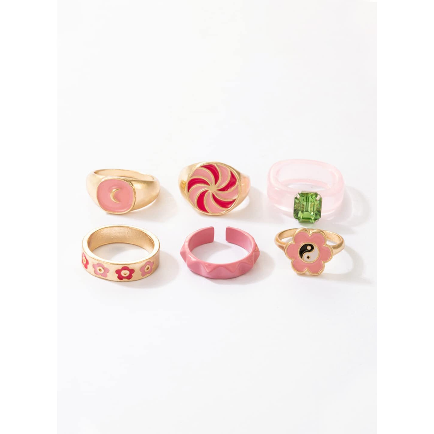 Yellow Chimes Knuckle Rings for Women Combo of 6 Pcs Stack Rings Gold Plated Midi Finger Knuckle Ring Set for Women and Girls.
