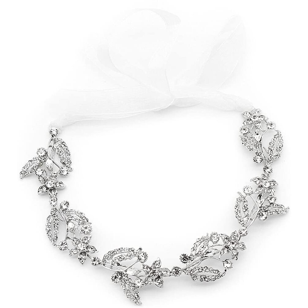 Yellow Chimes Tiara for Women and Girls Crystal Hair Vine for Women White Bridal Hair Vine Tiara Headband Hair Accessories Wedding Jewellery for Girls and Women Bridal Hair Accessories for Wedding.