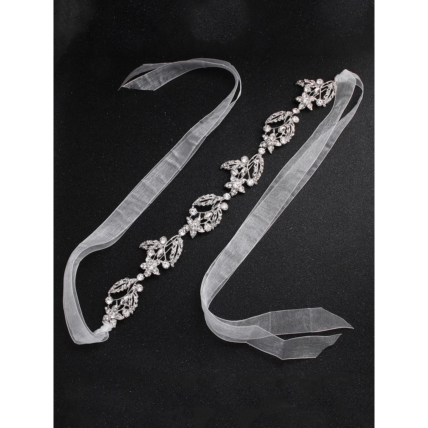Yellow Chimes Tiara for Women and Girls Crystal Hair Vine for Women White Bridal Hair Vine Tiara Headband Hair Accessories Wedding Jewellery for Girls and Women Bridal Hair Accessories for Wedding.