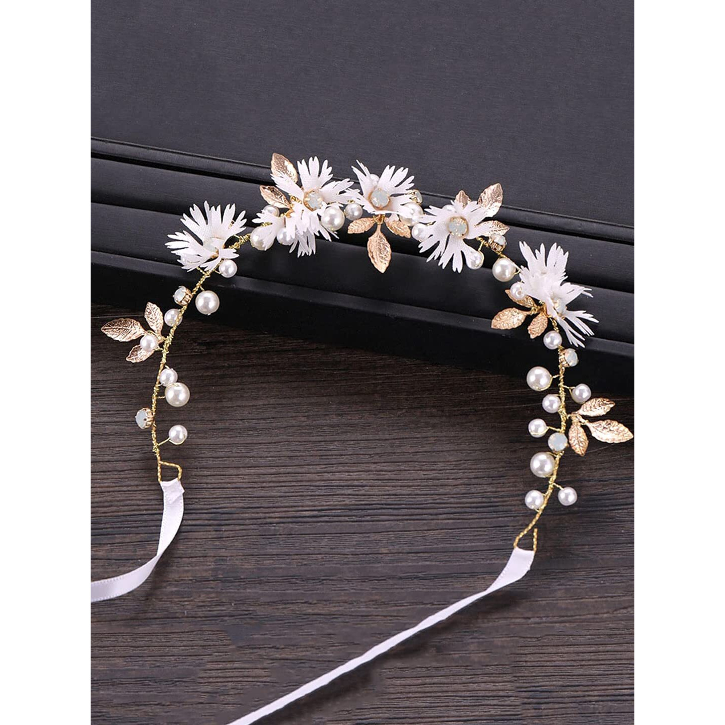 Yellow Chimes Tiara for Women and Girls Floral Hair Vine for Women Gold Bridal Hair Vine Tiara Headband Hair Accessories Wedding Jewellery for Girls and Women Bridal Hair Accessories for Wedding.