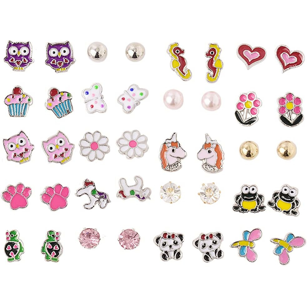 Melbees by Yellow Chimes Stud Earrings for Girls Combo of 20 Pairs Cute Little Stud Earrings Combo For Girls