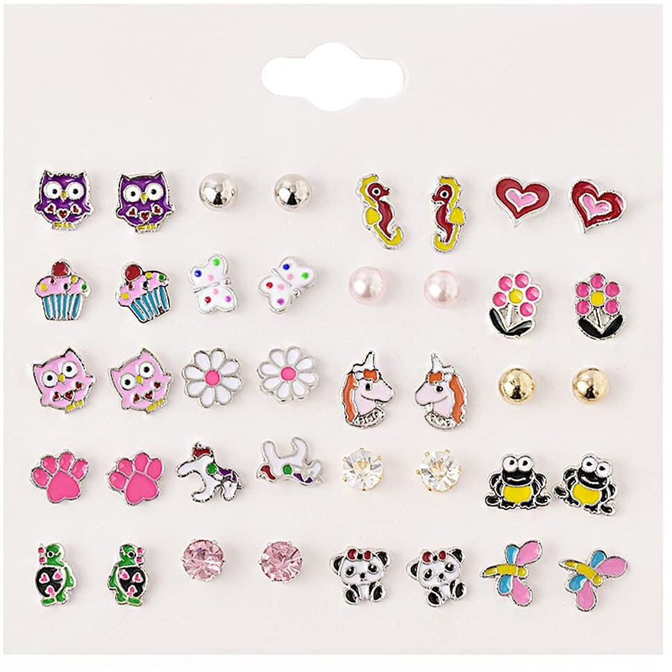 Melbees by Yellow Chimes Stud Earrings for Girls Combo of 20 Pairs Cute Little Stud Earrings Combo For Girls