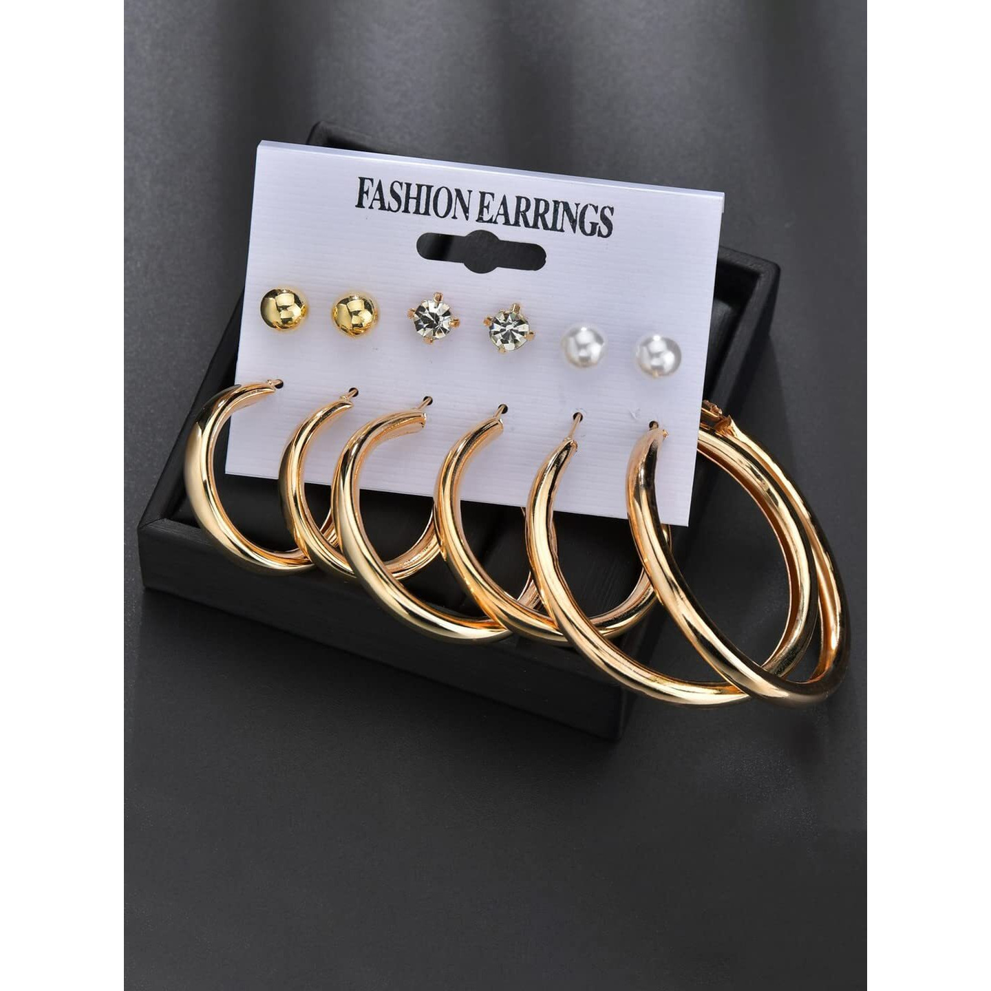 Yellow Chimes Hoop Earrings for Women Combo of 6 Pairs Stud Earrings Crystal Pearl Gold Plated Stud Hoop Earrings Set for Women and Girls.