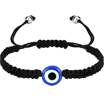 Yellow Chimes Mens and Womens Nylon Cord Adjustable Thread Wrist Band Black Evil Eye Nazariya Style Bracelets Accessories Jewellery