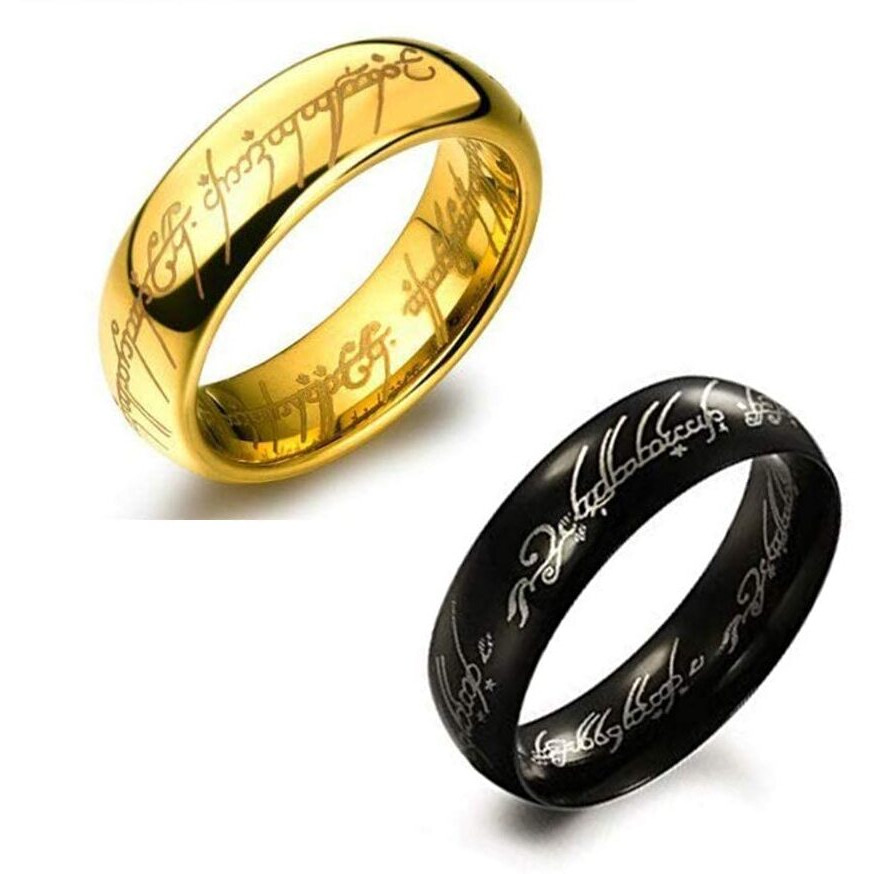 Yellow Chimes Combo Black & Gold Plated Rings For Men | Pack of 2 Stainless Steel Men Rings | Black & Gold Finger Rings for Boys | Ideal Gift For Men and Boys