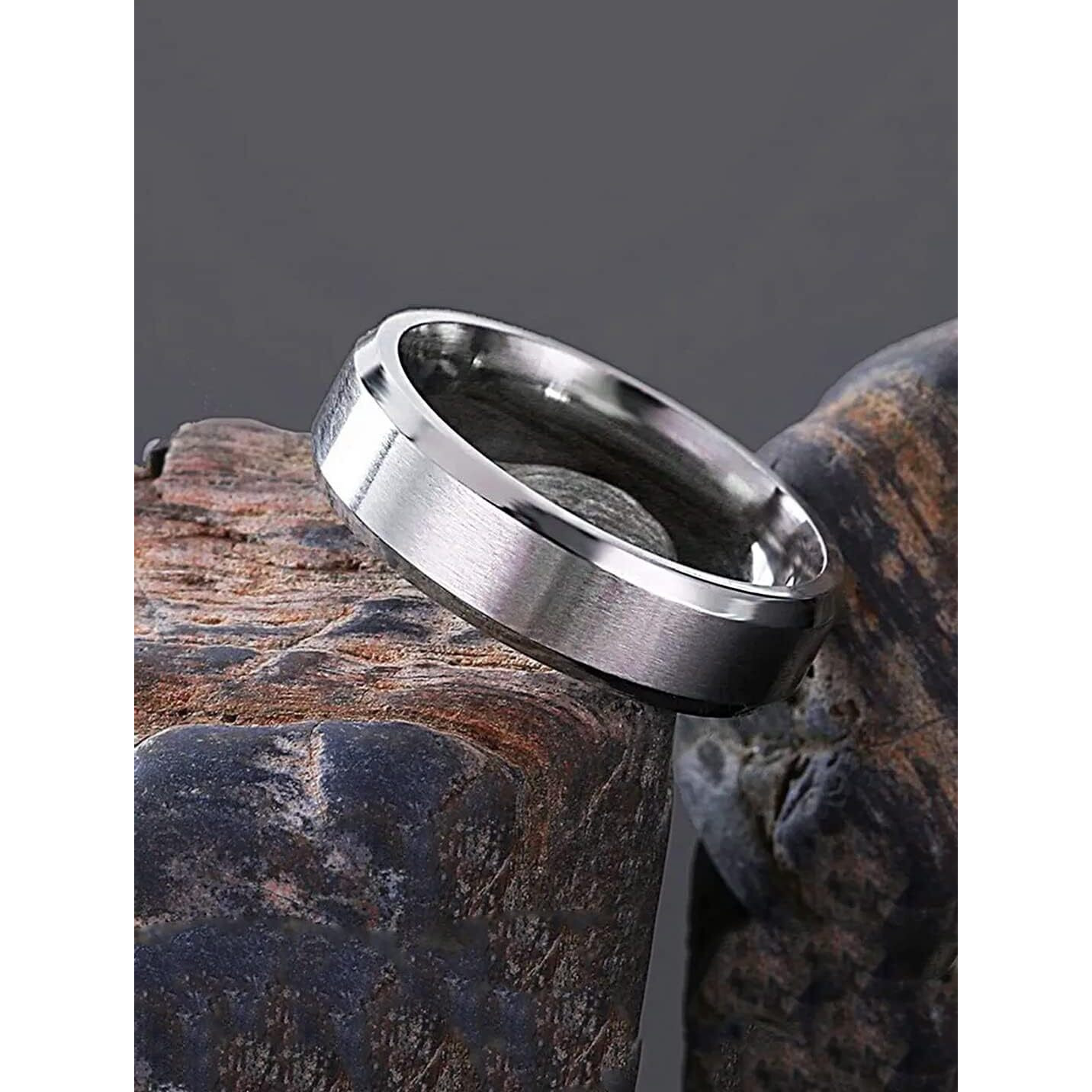Yellow Chimes Silver Toned Ring For Men | Pack of 1 Stainless Steel Band Ring | Silver Finger Ring for Boys | Ideal Gift For Men and Boys