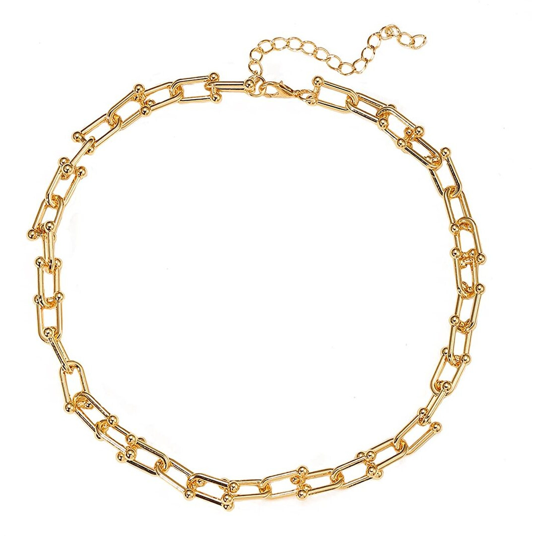 Yellow Chimes Trendy Fashion Combo of 2 PCs Multilayer Key Heart Locket Golden/Silver Chain Choker Necklace for Women and Girls (Design 6)