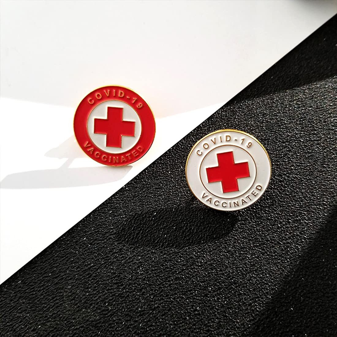 Yellow Chimes Brooch for Men Combo of 3 PCs COVID-19 Vaccinated Lapel Pin Coronavirus Protection Identifier Combo Badge for Men and Women