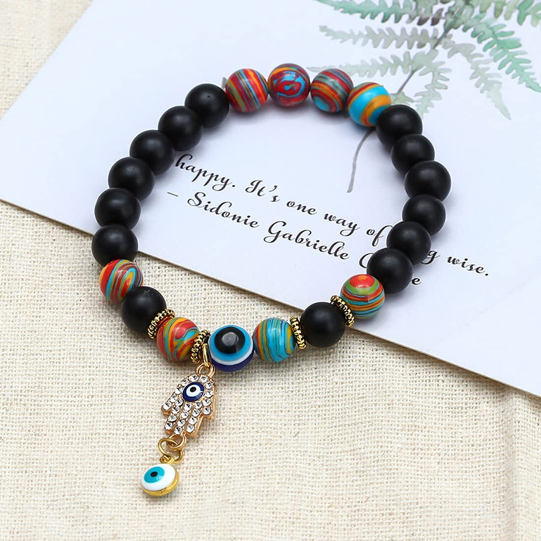 Yellow Chimes Stylish Evil Eye Bracelet for Women and Men | Cute Hand Jewelry | Thread & Fashion Bracelets | Beads Unisex Bracelet for women and men