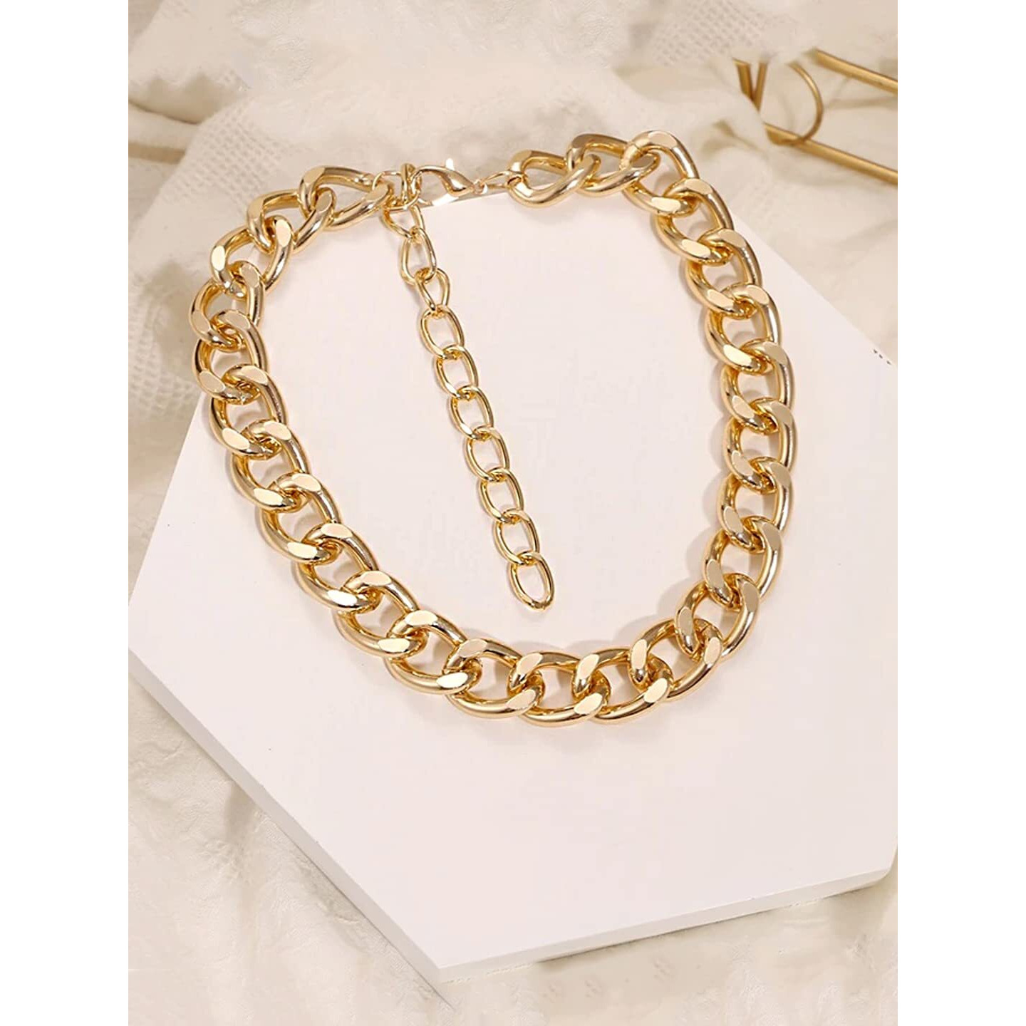 Yellow Chimes Necklace for Women and Girls Choker Chain Necklace for Women | Golden Cuban Link Chain Choker Necklace for Girls | Birthday Gift for girls and women Anniversary Gift for Wife