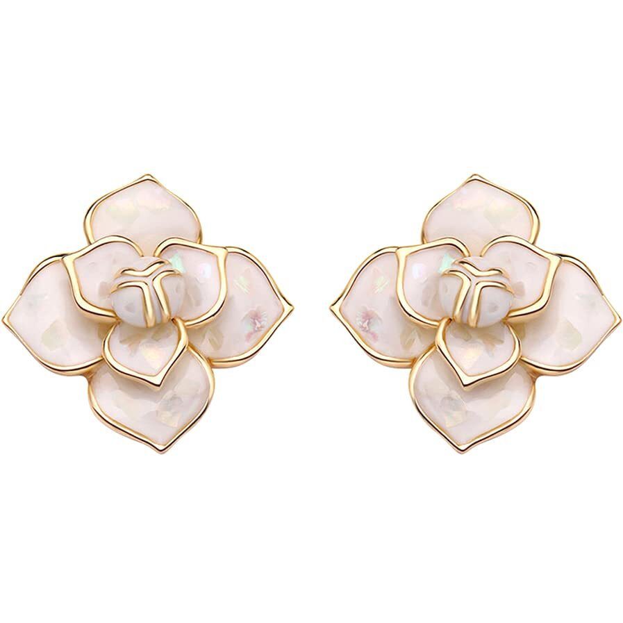 Yellow Chimes Earrings for Women and Girls Studs for Girls Gold Toned White Floral Stud Earrings | Birthday Gift for girls and women Anniversary Gift for Wife