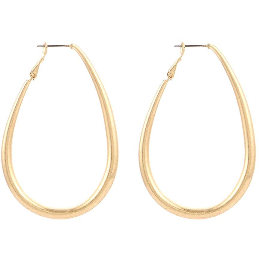 Yellow Chimes Hoop Earrings for Women Fashion Golden Hoops Earrings | Gold Plated Oval Shaped Hoop Earrings for Girls | Birthday Gift for Girls & Women Anniversary Gift for Wife