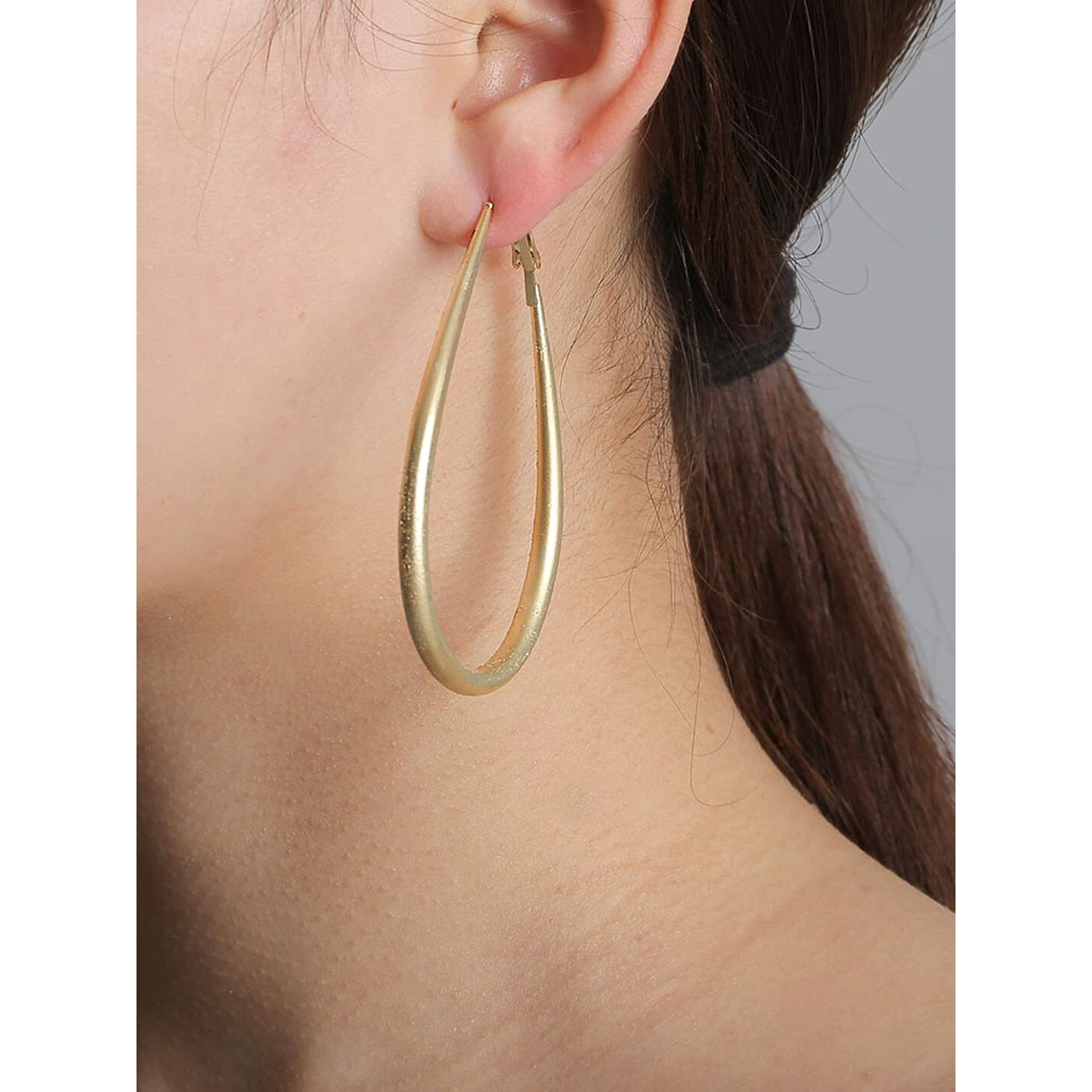 Yellow Chimes Hoop Earrings for Women Fashion Golden Hoops Earrings | Gold Plated Oval Shaped Hoop Earrings for Girls | Birthday Gift for Girls & Women Anniversary Gift for Wife