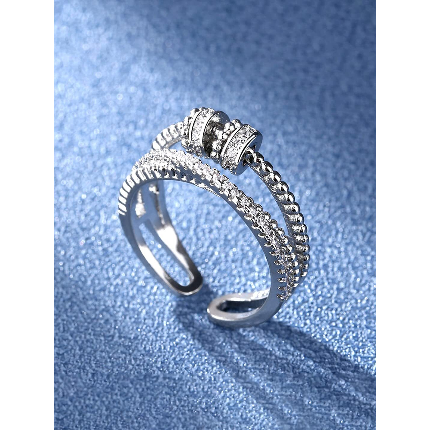 Yellow Chimes Rings for Women and Girls Silver Ring | Adjustable Crystal Rings Silver Toned Finger Ring for Women | Birthday Gifts For Women Valentine Gift for Girls