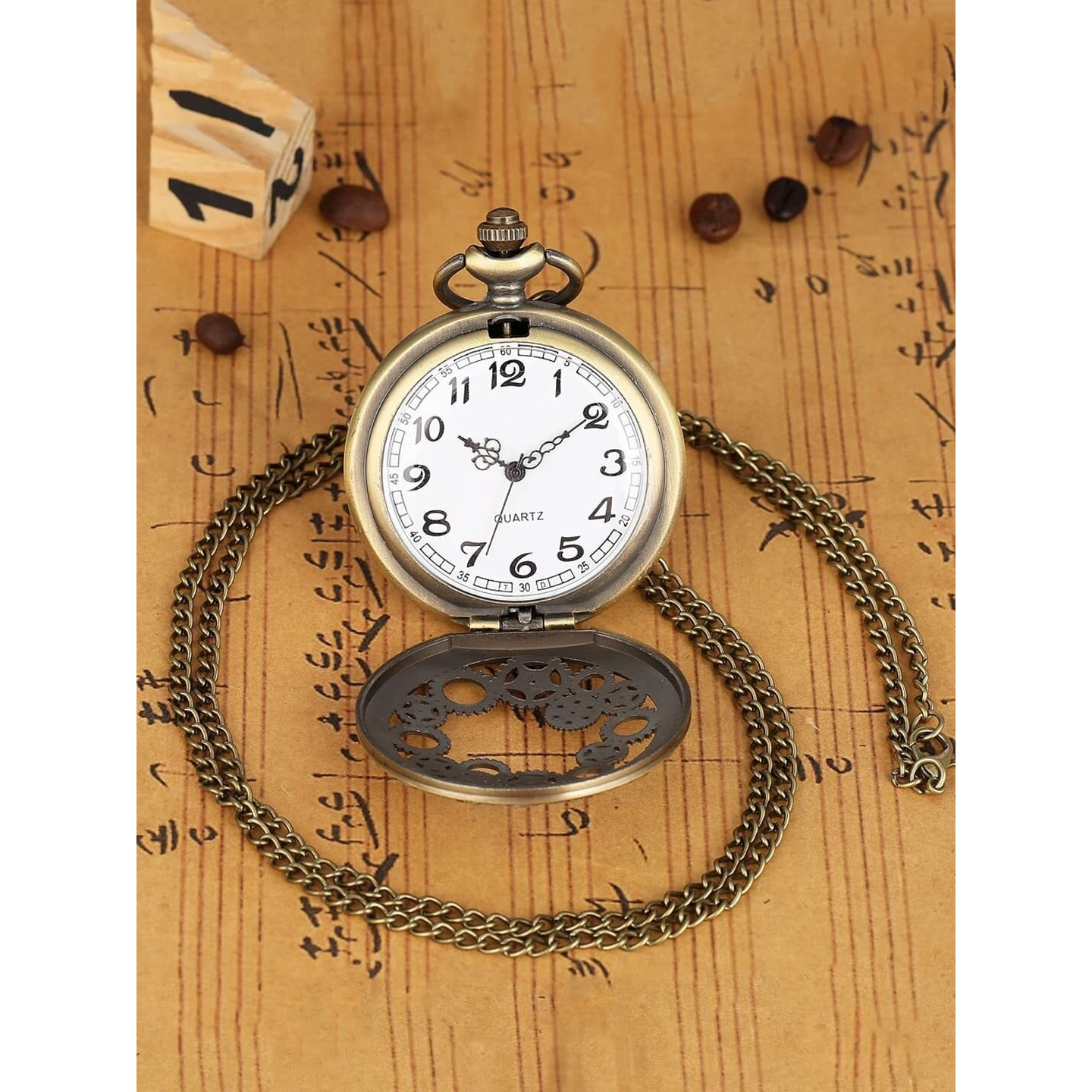 Yellow Chimes Pendant for Men and Boys Golden Men Pendant Pocket Watch Pendant with Chain Dual Purpose Stainless Steel Clock for Men and Boys | Birthday Gift for Boys & Men Anniversary Gift for Husband.