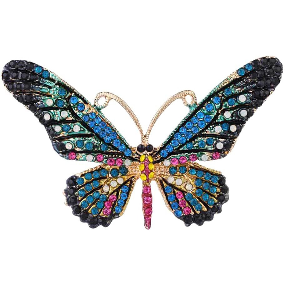 Yellow Chimes Brooch for Women Blue Butterfly Shaped Brooch Fashionable Brooch for Girls and Women.