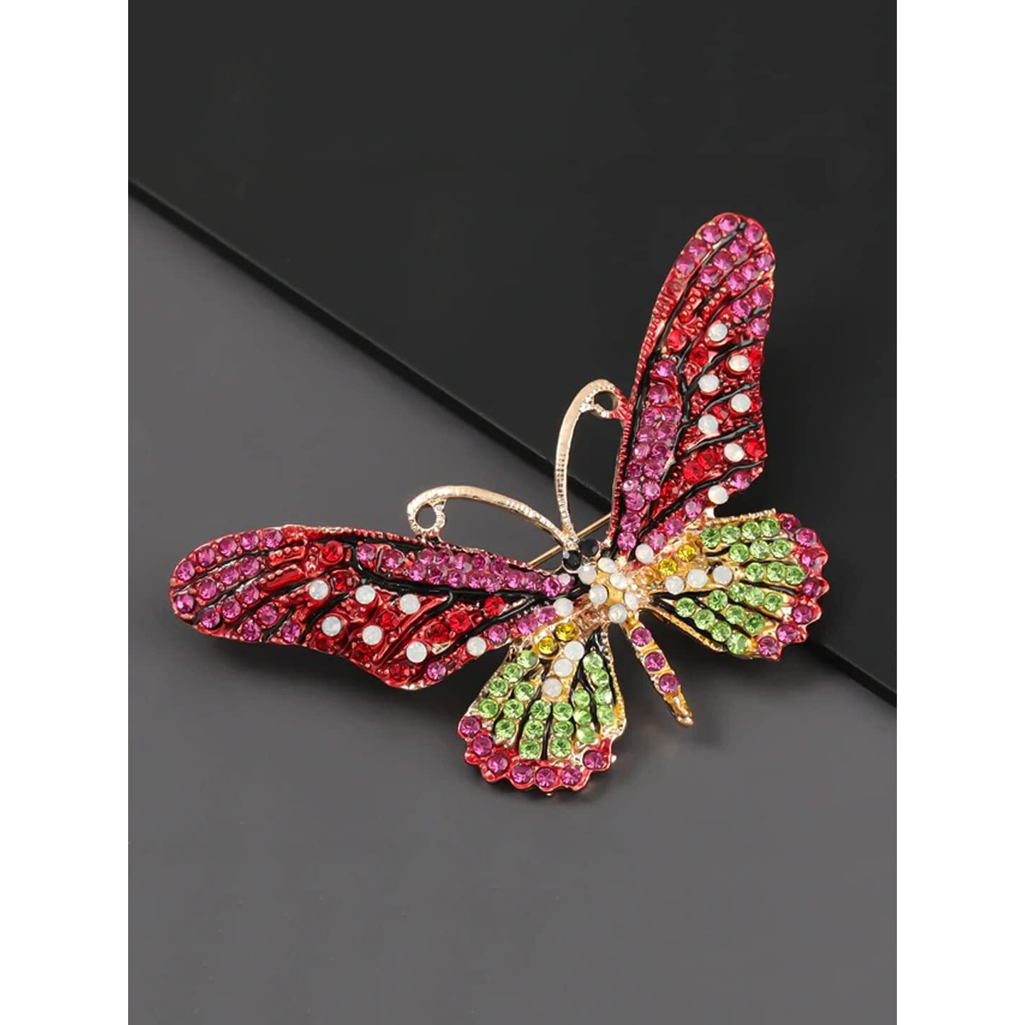 Yellow Chimes Brooch for Women Butterfly Shaped Brooch Fashionable Brooch for Girls and Women (Pink)