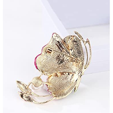 Yellow Chimes Brooch for Women Butterfly Shaped Brooch Fashionable Brooch for Girls and Women (Multicolor-1)