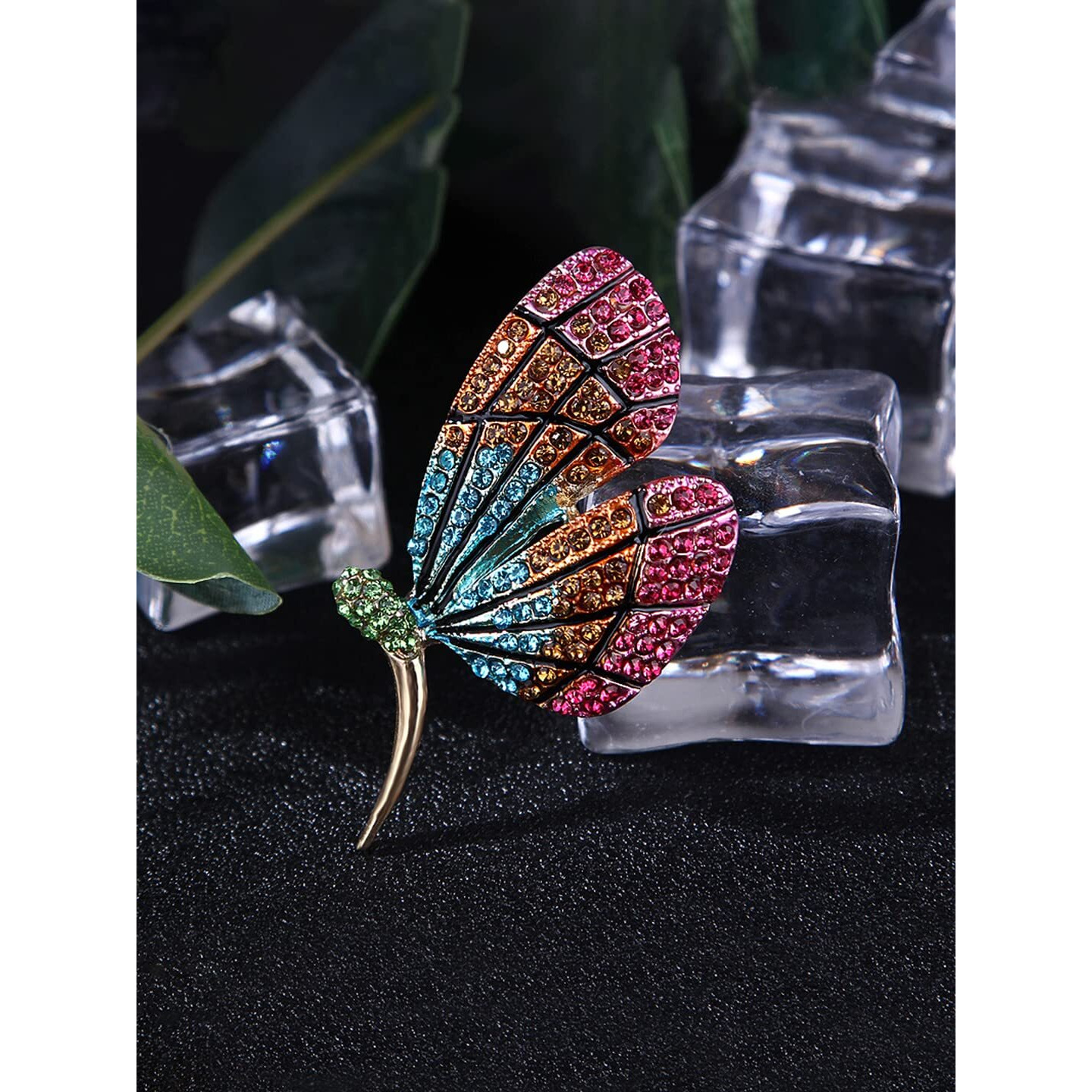 Yellow Chimes Brooch for Women Butterfly Shaped Brooch Fashionable Brooch for Girls and Women (Multicolor-3)