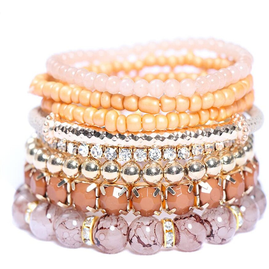 Yellow Chimes Hand Jewellery For Women | Girls Stack Bracelet Stylish New Fashion | Cute Bracelet Set | Ladies Bracelet Stack For Women | Beaded Stack Bracelet Stylish