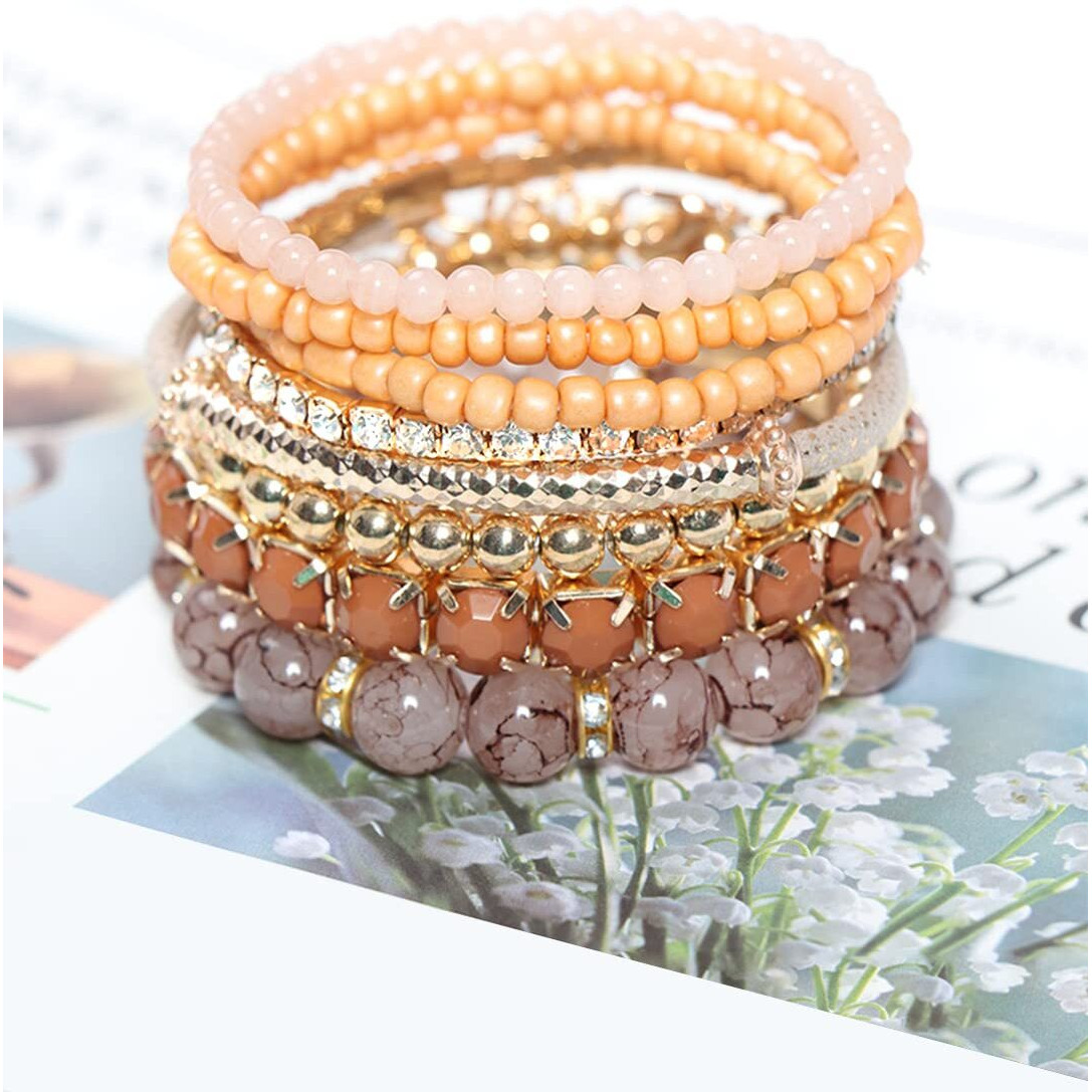 Yellow Chimes Hand Jewellery For Women | Girls Stack Bracelet Stylish New Fashion | Cute Bracelet Set | Ladies Bracelet Stack For Women | Beaded Stack Bracelet Stylish