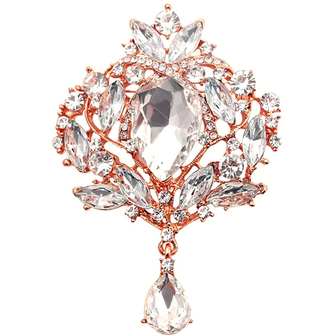 Yellow Chimes Brooch for Women Crystal Studded Floral Designed Brooch/Shawl Pin for Women and Girls