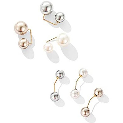 Yellow Chimes Brooch for Women and Girls | 6 Pcs Pearl Brooch Pins Sweater Shawl Clips | Collar Safety Pin Clothing Dresses Decoration Accessories | Birthday Gift for Girls and Women