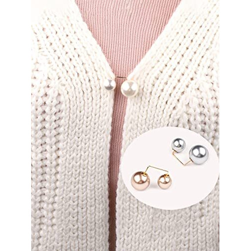 Yellow Chimes Brooch for Women and Girls | 6 Pcs Pearl Brooch Pins Sweater Shawl Clips | Collar Safety Pin Clothing Dresses Decoration Accessories | Birthday Gift for Girls and Women