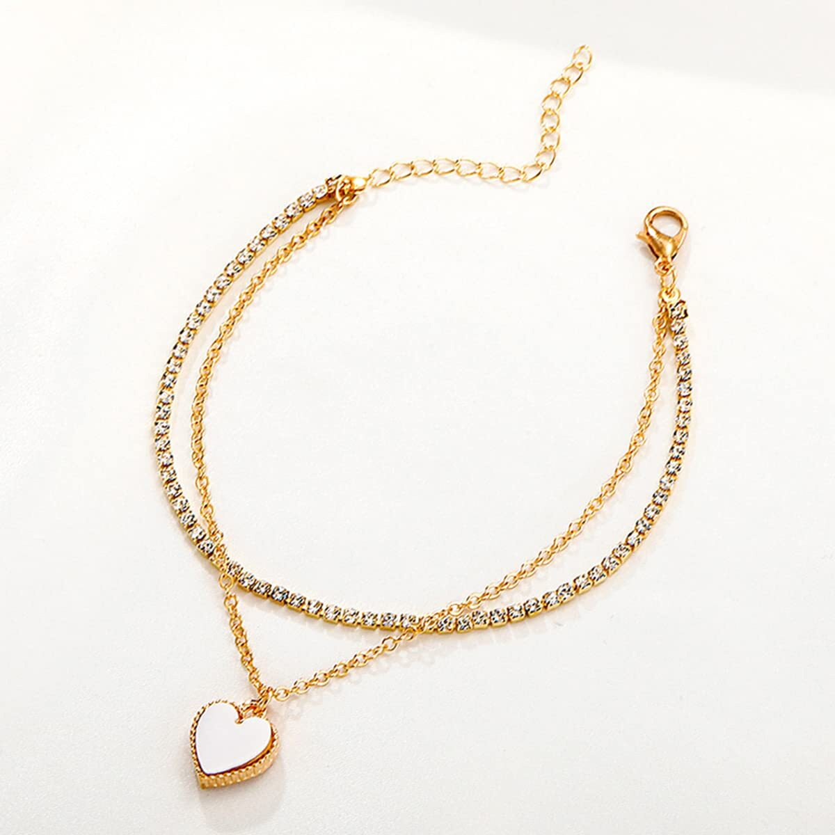 Yellow Chimes Bracelet for Women and Girls Golden Charm Bracelets for Women and Girls | Gold Plated Heart Charm Chain Bracelet | Birthday Gifts For Women Valentine Gift for Girls