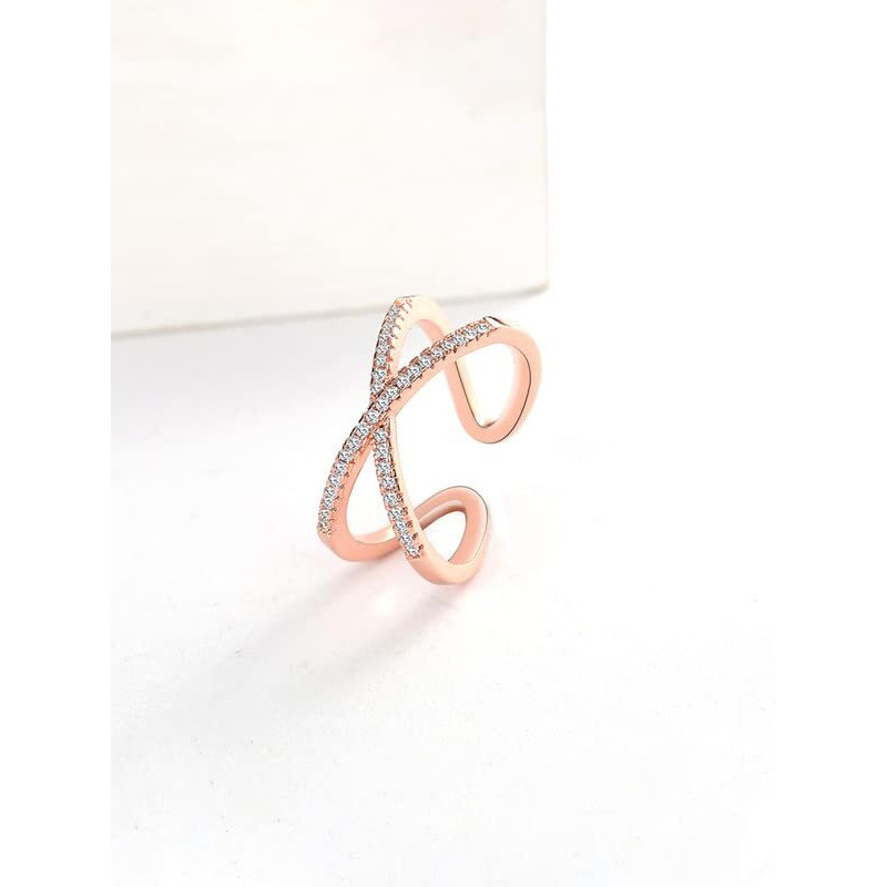 Yellow Chimes Rings for Women and Girls Rosegold Ring | Crystal Studded Rosegold Plated Adjustable Finger Ring for Women | Birthday Gifts For Women Valentine Gift for Girls