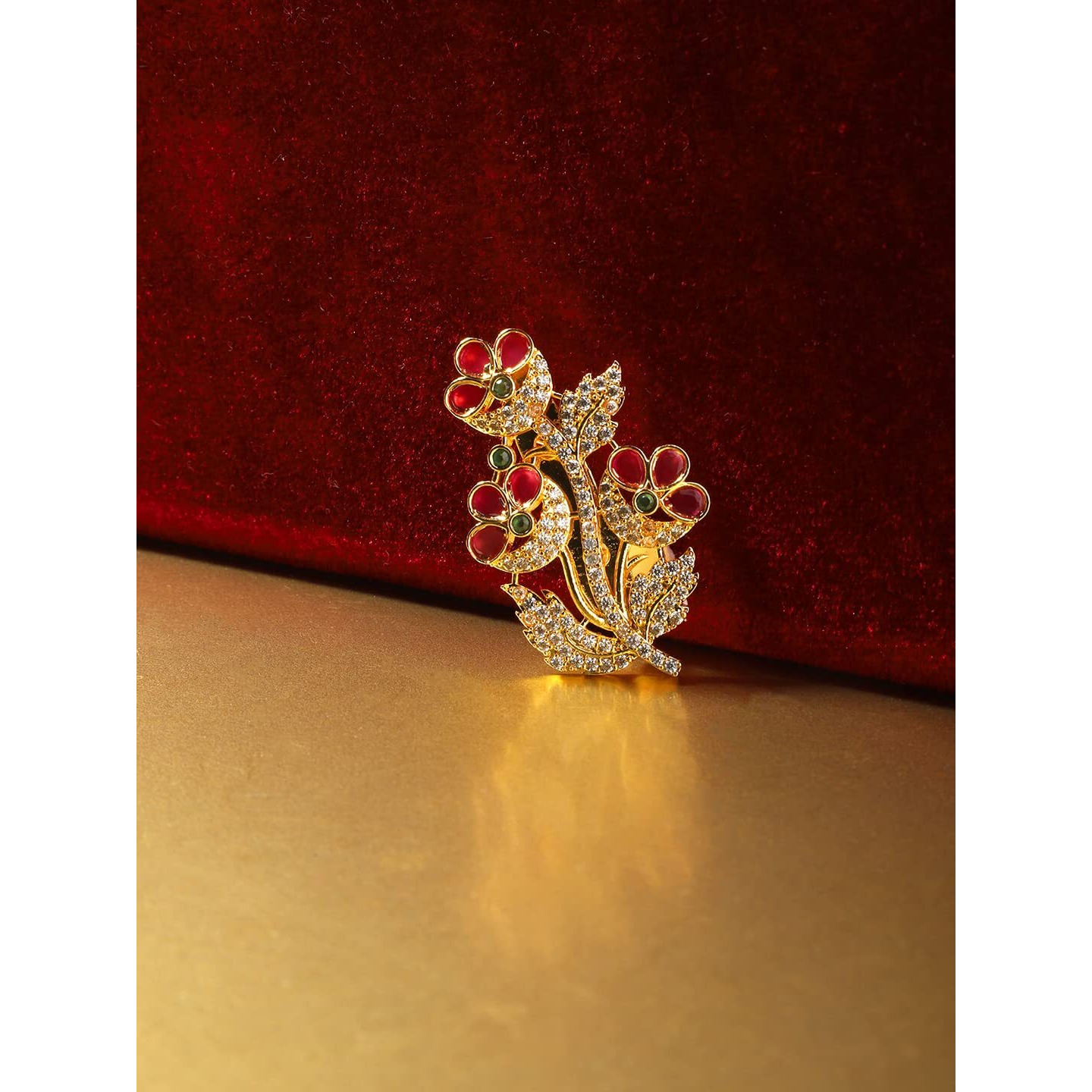 Yellow Chimes Brooch for Women Beautiful Shawl Sweater Clip Crystal Brooch for Women and Girls. (BRCH 14)