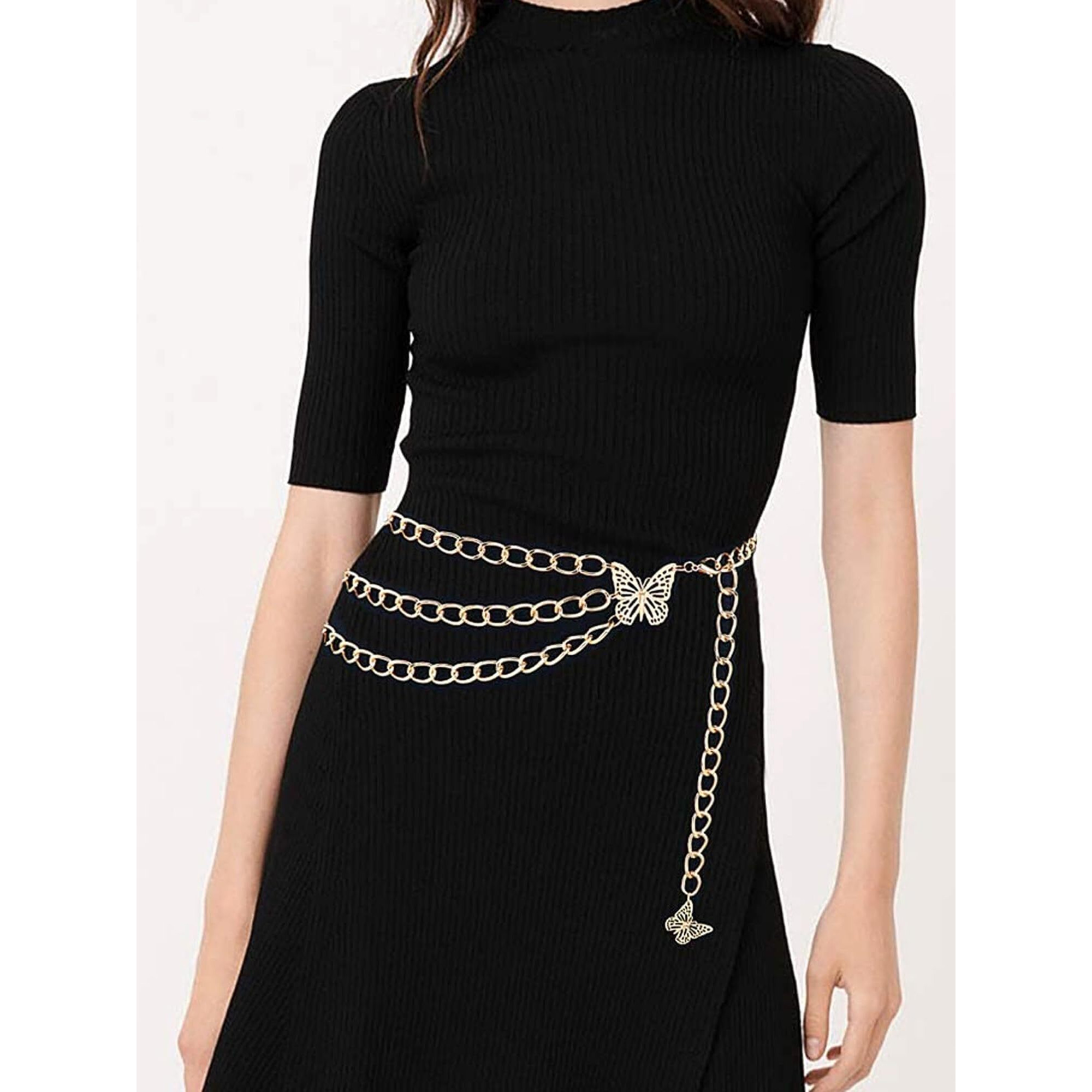 Yellow Chimes Waist Chain For Women Multilayer Gold Plated Belly Chain Waist Belt For Women and Girls