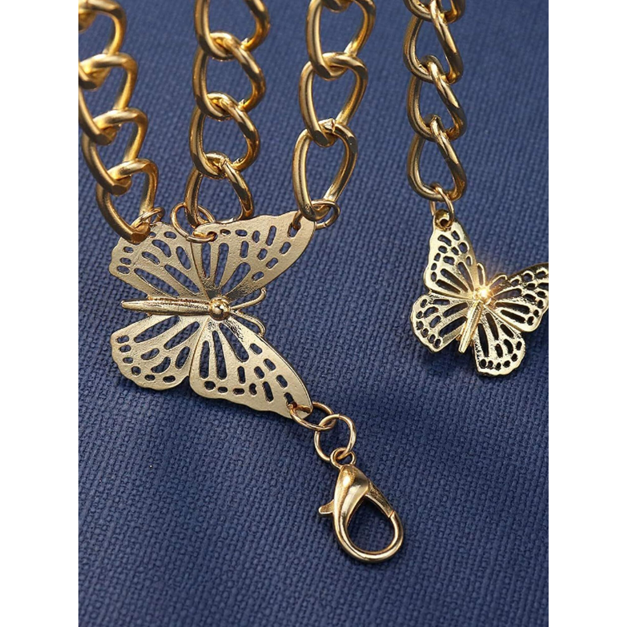 Yellow Chimes Waist Chain For Women Multilayer Gold Plated Belly Chain Waist Belt For Women and Girls